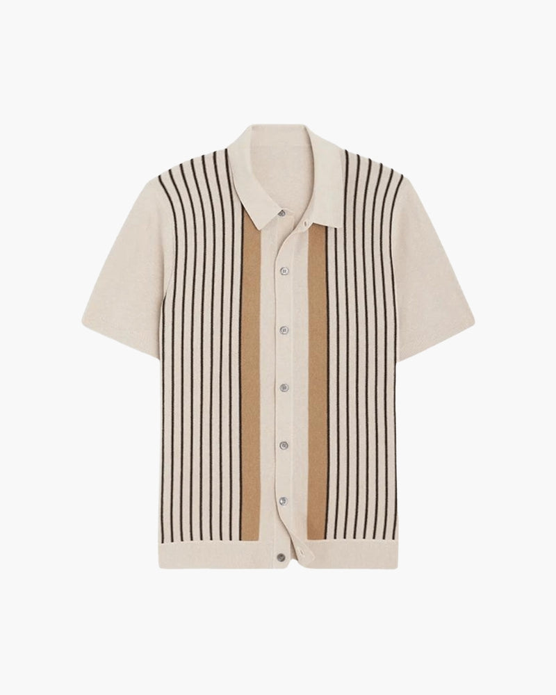 Men's Polo Shirt Beige Size L Cotton-1