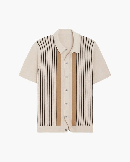 Men's Polo Shirt Beige Size L Cotton-1