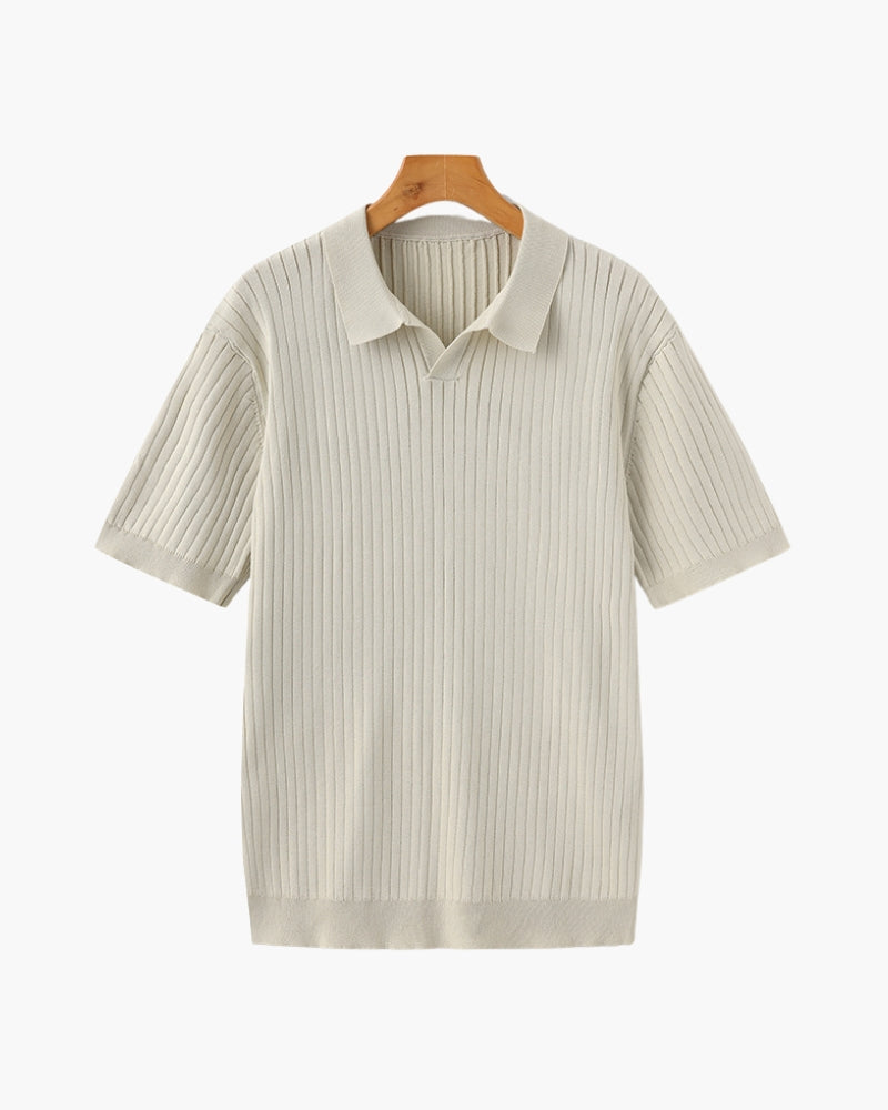 Men's Polo Shirt Navy Size L Cotton Knitted-1