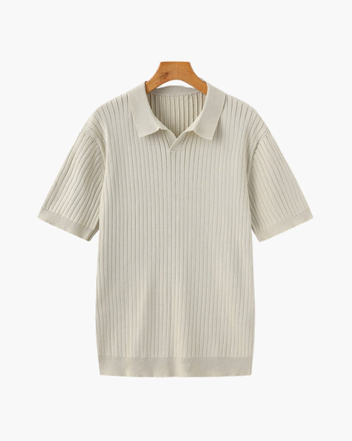 Men's Polo Shirt Navy Size L Cotton Knitted-1